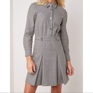 NWT Maje Houndstooth Check Wool Blend Collar Shirt
Dress Women 34 XS Multicolor